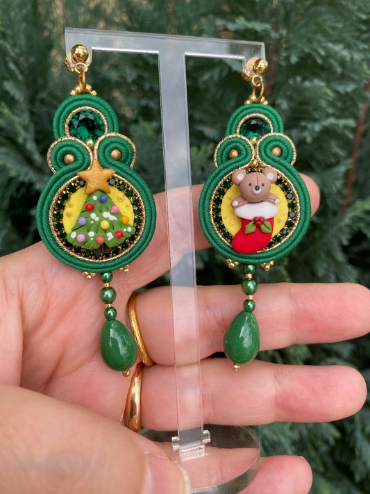 Orecchini medi Albero di Natale e Calza