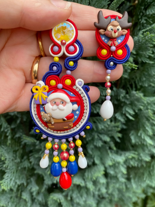 Orecchini big asimmetrici Babbo e Rudolph
